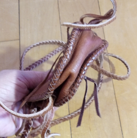 Vintage Handmade Boho Hippie Leather crossbody purse set - Picture 13 of 16